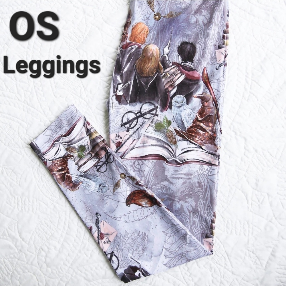 New Harry Potter OS LEGGINGS Magic Books Adult 4-6-8-10-12-14